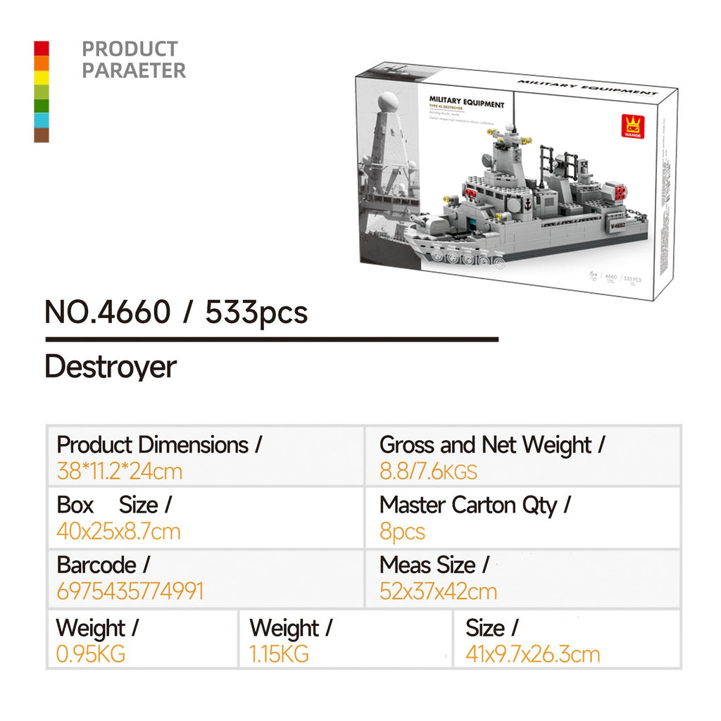 Compatible With Small-Particle Building Blocks; Destroyer And Nuclear Submarine Models - SKU - OurGobricks
