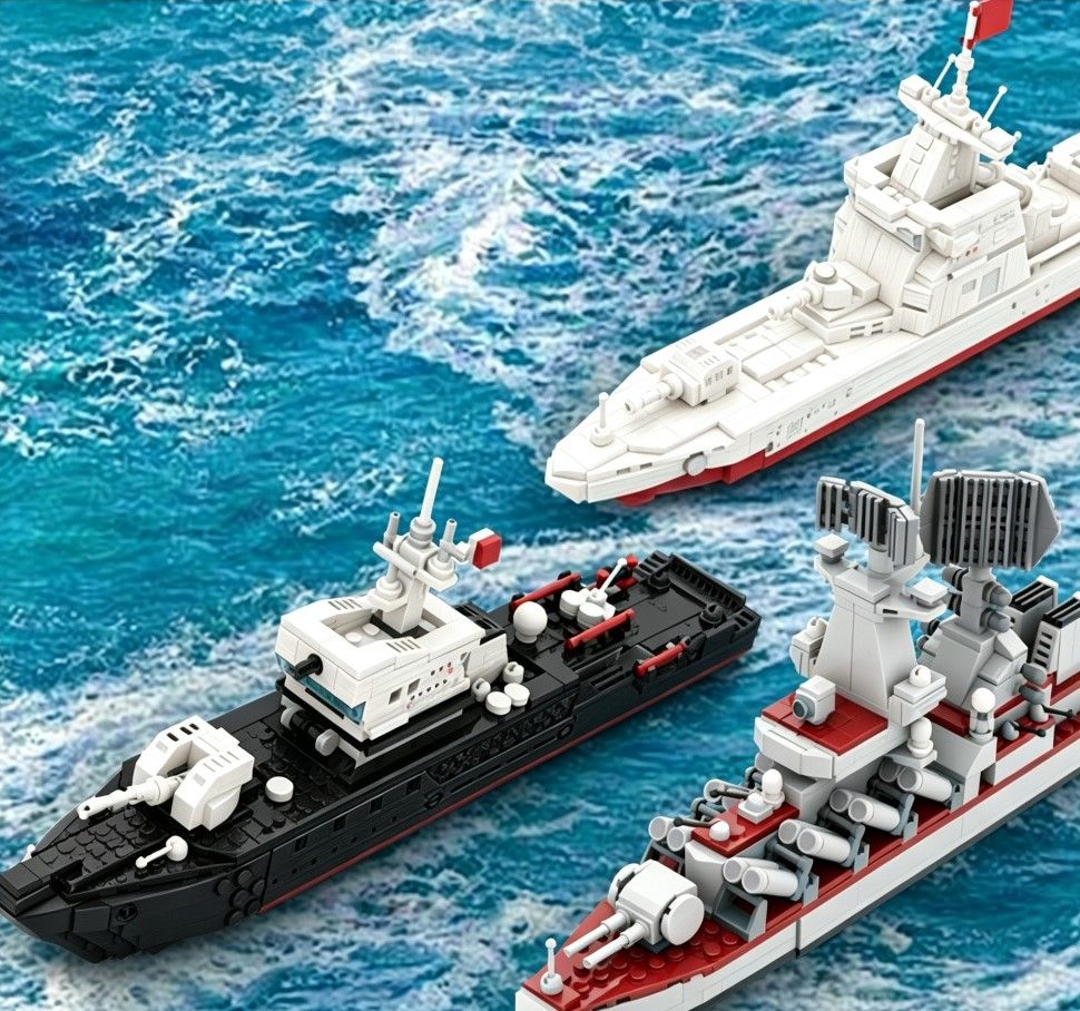 Compatible With Small-Particle Building Blocks; Destroyer And Nuclear Submarine Models - SKU - OurGobricks