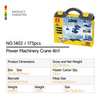 Compatible With Small-Particle Motorized Building Sets, 4-In-1 STEM Buildable Crane Toy - SKU - OurGobricks
