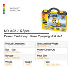 Compatible With Small-Particle Building Block Sets, 4-In-1 Educational Set Featuring A Motorized Beam-Type Oil Pump