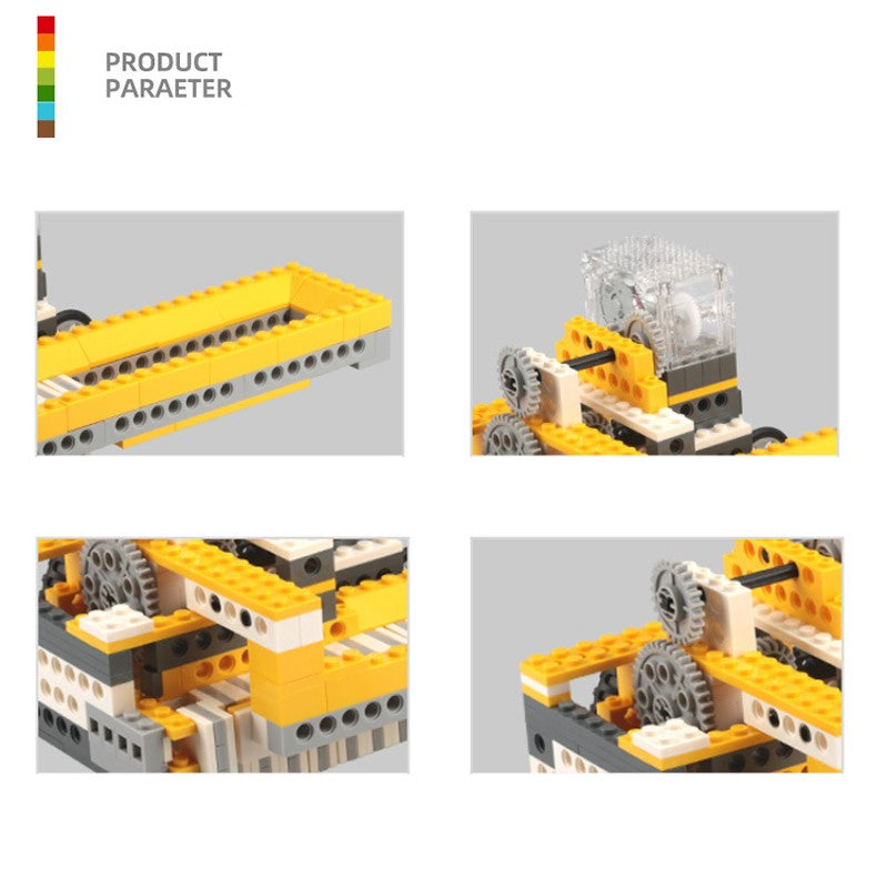 Compatible With Small-Particle Building Block Sets, 4-In-1 Educational Set Featuring A Motorized Beam-Type Oil Pump