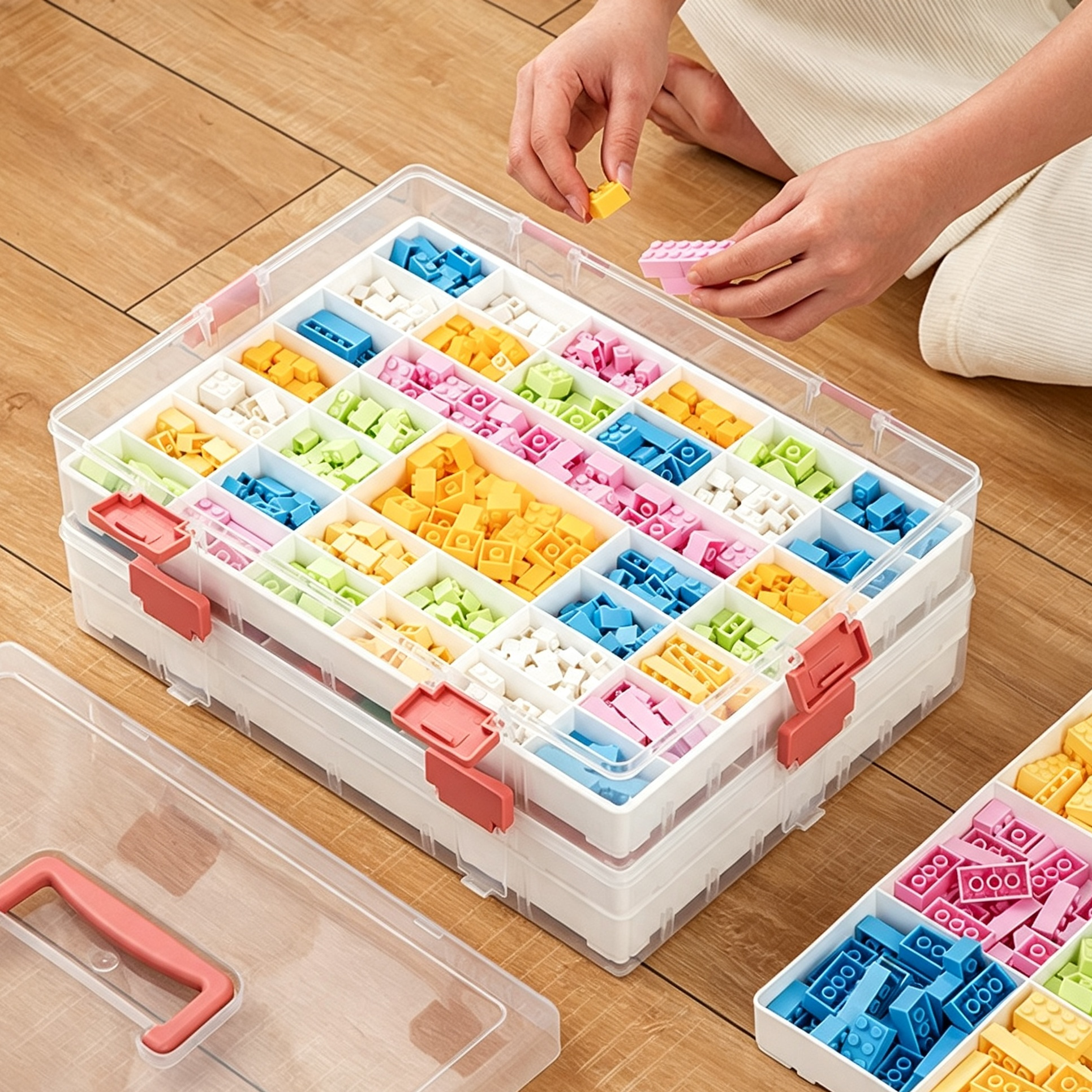 Building Block Parts Sorting Box, Transparent Sorting Container, Compartmentalized Storage Box For Small Bricks