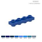 11001w1JF0099w1 Small-Particle Compatible Building Blocks: Double-Sided Low-Profile 4-hole Assembly Parts (non-GoBricks brand) – Approx. 140 Pcs