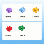 Plant, Flower, Figure Accessory with 7 Thick Petals and Pin x250PCS #32606 - SKU - OurGobricks