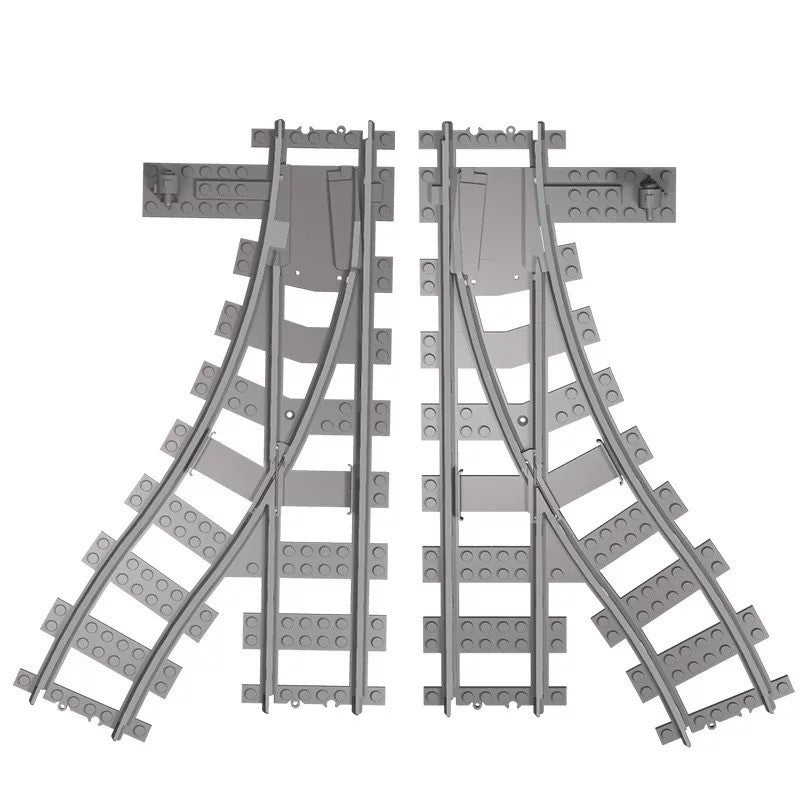 Train Track Scene, Small Particle Building Block Track Accessories, DIY Train Track Tunnel Waiting Shelter Set