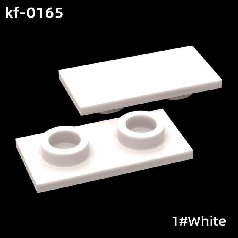 kf-0165 Compatible Small-Brick Parts: 1x2 Flat Plate Chassis Mounting Pieces, 100g (Approx. 500 Pieces) – Non-GoBricks Brand