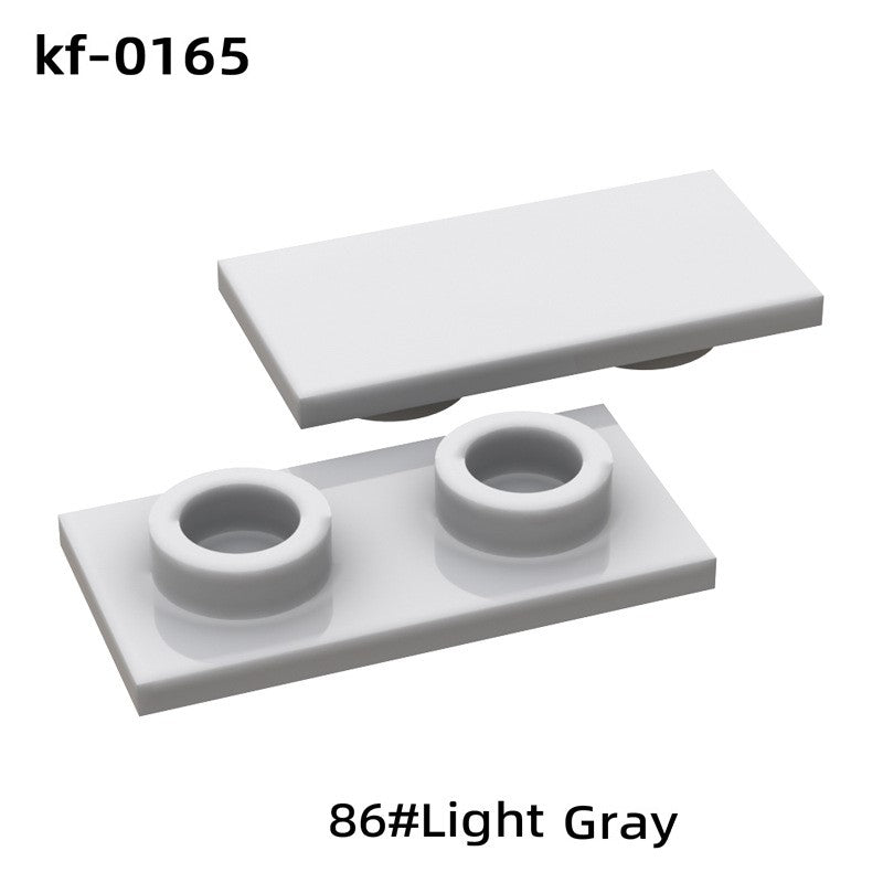 kf-0165 Compatible Small-Brick Parts: 1x2 Flat Plate Chassis Mounting Pieces, 100g (Approx. 500 Pieces) – Non-GoBricks Brand