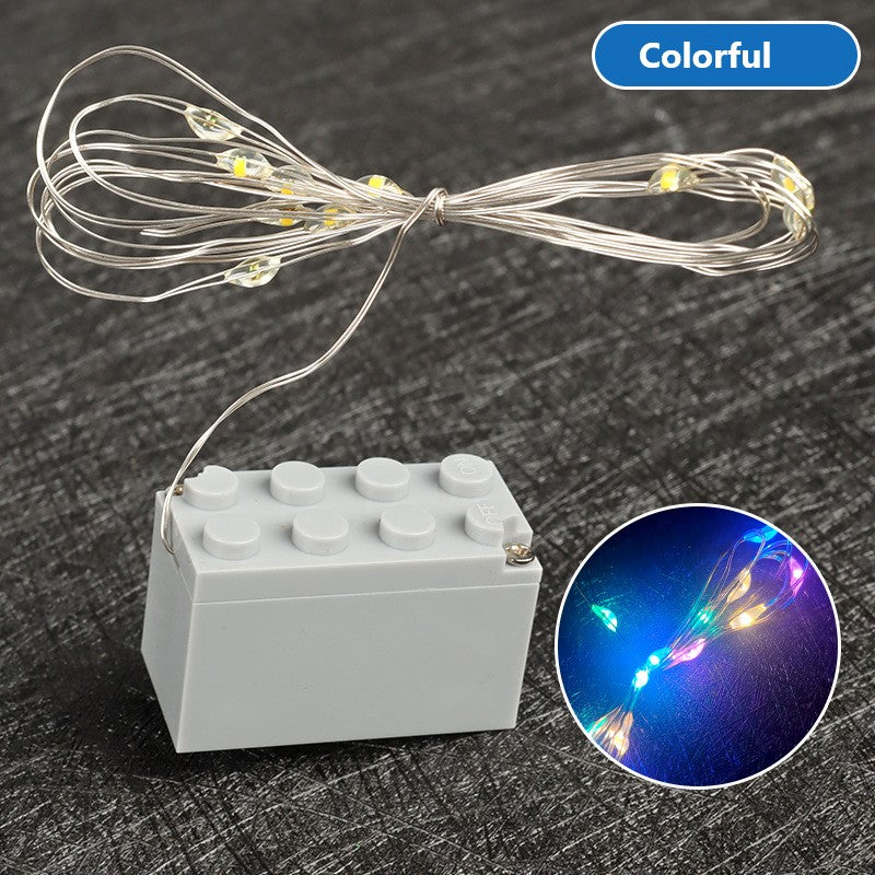 2*4 Building Block String Lights, Led Small Particle Light Strings, Architectural Scene Lighting Decoration Accessories