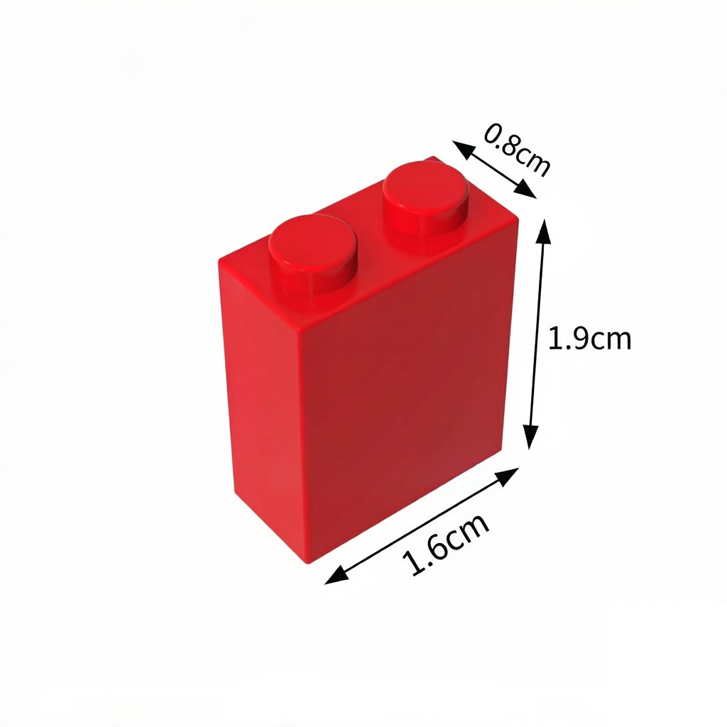 3245 Brick 1 x 2 x 2 with Center Pin-GOBRICKS Custom Printed Bricks M