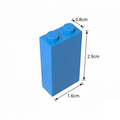 22886 Brick 1 x 2 x 3 with Bottom Stud Holder - GOBRICKS Custom Printed Bricks M
