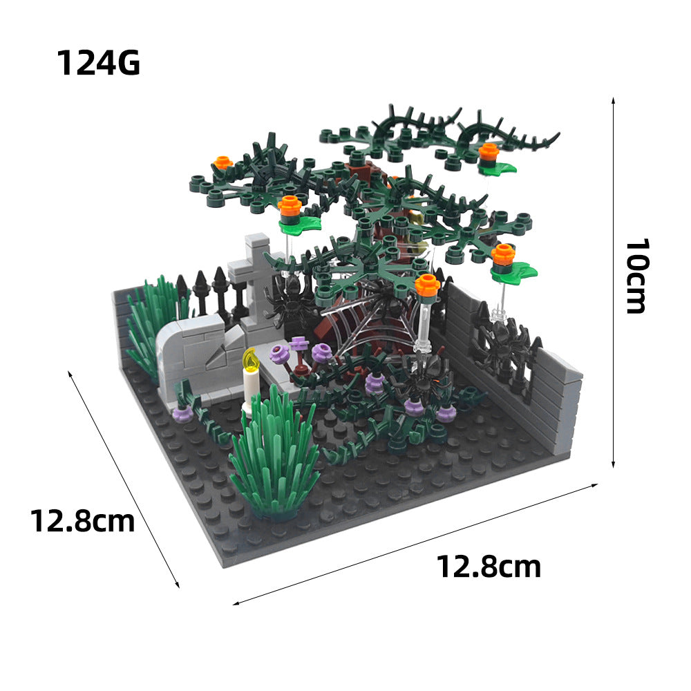 Halloween Decoration Building Bocks, Ghost and Death God Cemetery Street Scene, MOC Scene Ornaments