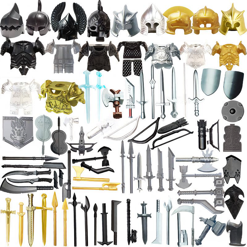 Compatible With Plastic Building Figures Accessories, Military Armor, Helmet Building Blocks, Weapon and Protective Equipment Sets