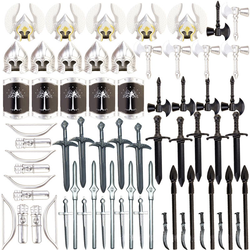 Compatible With Plastic Building Figures Accessories, Military Armor, Helmet Building Blocks, Weapon and Protective Equipment Sets
