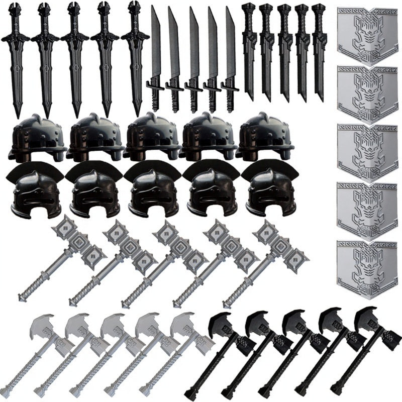 Compatible With Plastic Building Figures Accessories, Military Armor, Helmet Building Blocks, Weapon and Protective Equipment Sets