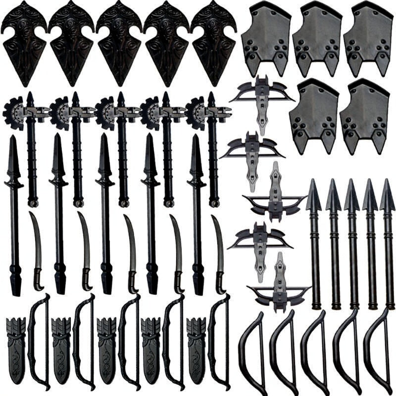 Compatible With Plastic Building Figures Accessories, Military Armor, Helmet Building Blocks, Weapon and Protective Equipment Sets