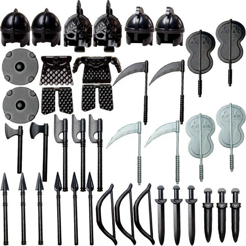 Compatible With Plastic Building Figures Accessories, Military Armor, Helmet Building Blocks, Weapon and Protective Equipment Sets