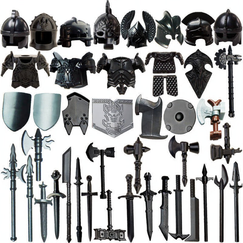 Compatible With Plastic Building Figures Accessories, Military Armor, Helmet Building Blocks, Weapon and Protective Equipment Sets