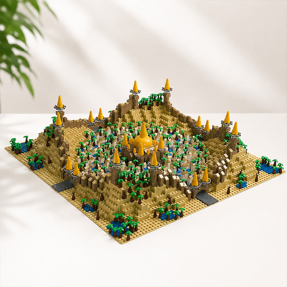 MAP Tec Desert Kingdom – Oriental-Style Micro Architectural Wonder | 3,011-Piece MOC Collector's Set - GOBRICKS x MOCERS Collaboration Brick Zone - SKU - OurGobricks