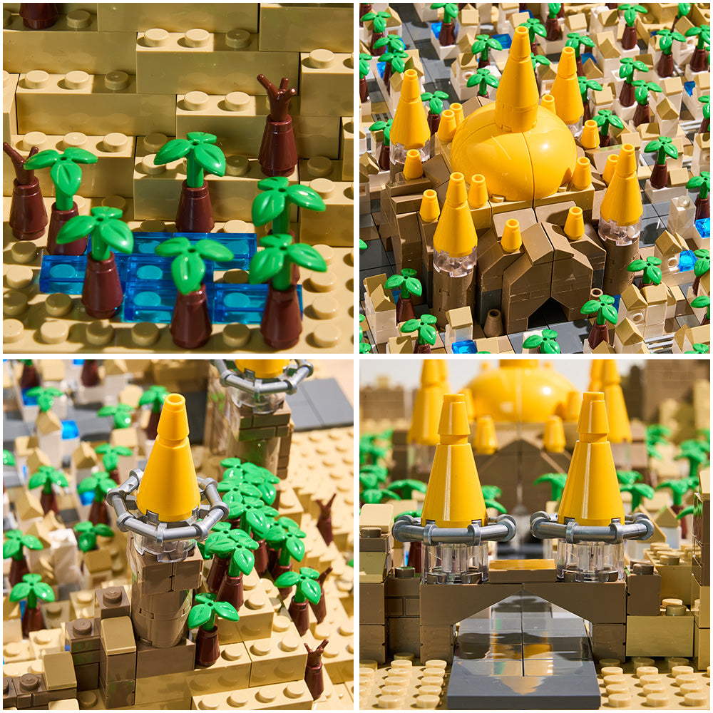 MAP Tec Desert Kingdom – Oriental-Style Micro Architectural Wonder | 3,011-Piece MOC Collector's Set - GOBRICKS x MOCERS Collaboration Brick Zone - SKU - OurGobricks