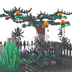 Halloween Decoration Building Bocks, Ghost and Death God Cemetery Street Scene, MOC Scene Ornaments
