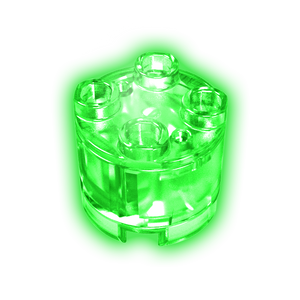 2x2 Cylindrical LED Lighting Parts-emerald Green Light-transparent Shell