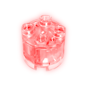 2x2 Cylindrical LED Lighting Parts-red Light-transparent Shell