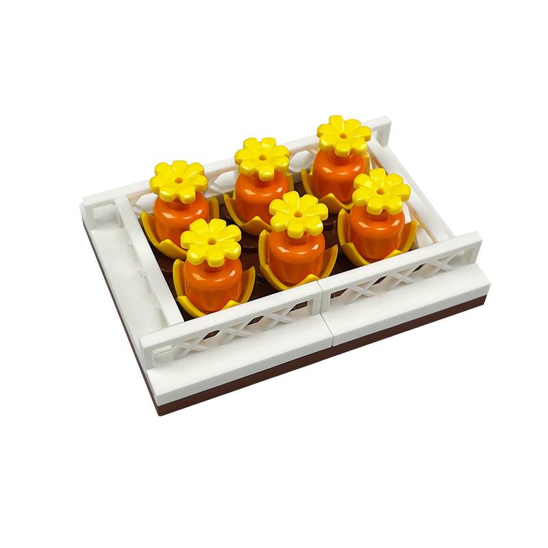Garden Scene Building Block Parts, Compatible With Small Particle Flower Fields And Flower Beds, Botanical Garden Moc Set