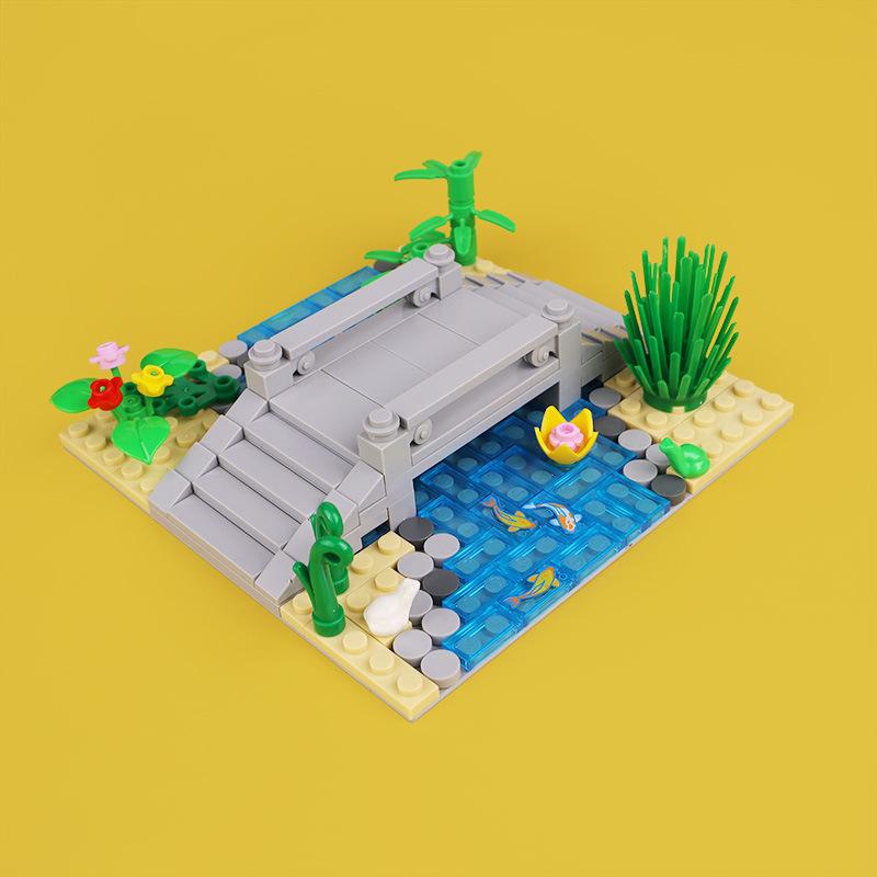 MOC Bauernhof-Szene-Bausteinset, Haus- und Gartenbausteine ¨C Montageteile