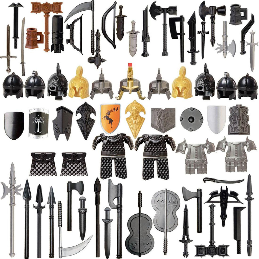 Compatible With Plastic Building Figures Accessories, Military Armor, Helmet Building Blocks, Weapon and Protective Equipment Sets