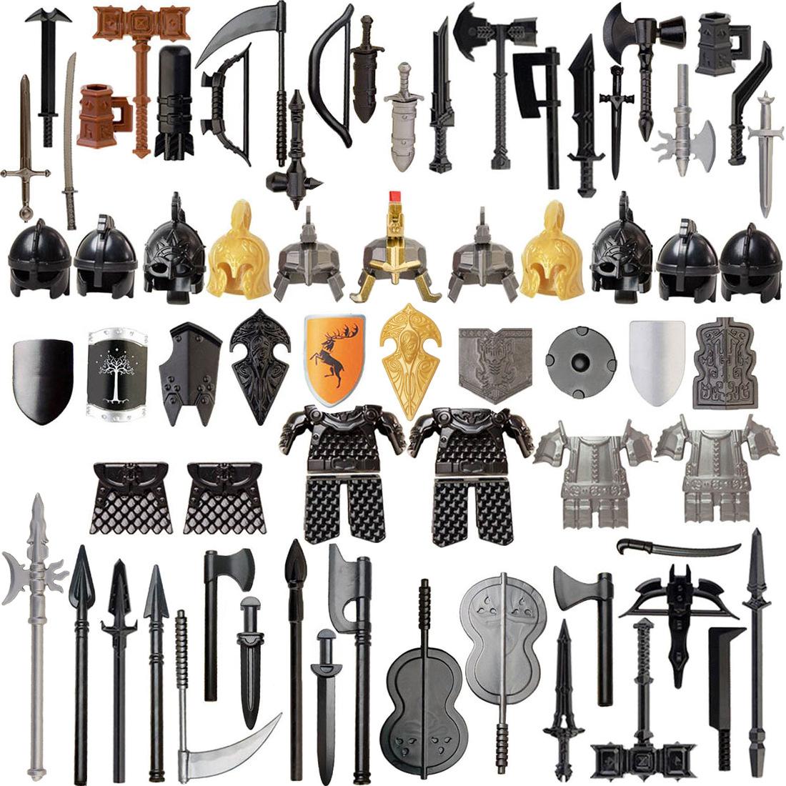 Compatible With Plastic Building Figures Accessories, Military Armor, Helmet Building Blocks, Weapon and Protective Equipment Sets