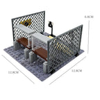 MOC Military Base Scene, Sentry Post and Shooting Range Set, DIY Assembled Small Particle Building Block Scene