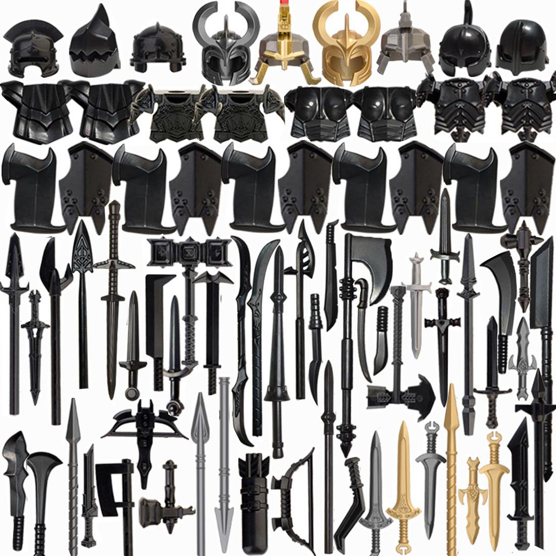 Compatible With Plastic Building Figures Accessories, Military Armor, Helmet Building Blocks, Weapon and Protective Equipment Sets