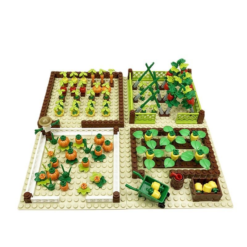 MOC Bauernhof-Szene-Bausteinset, Haus- und Gartenbausteine ¨C Montageteile