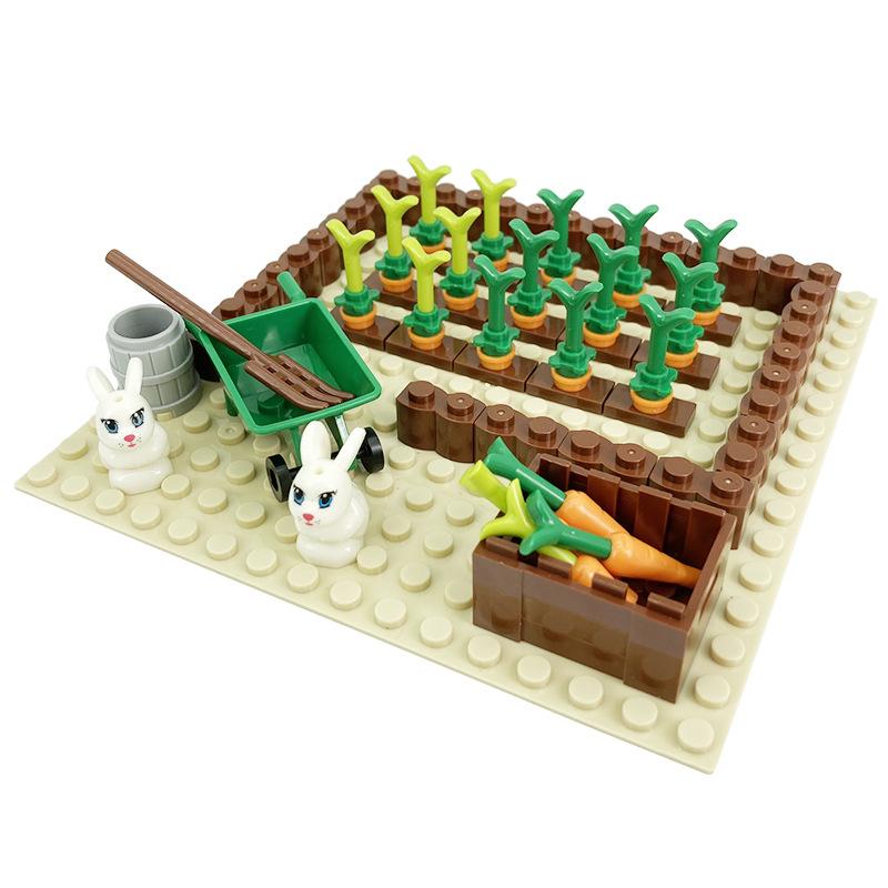 MOC Bauernhof-Szene-Bausteinset, Haus- und Gartenbausteine ¨C Montageteile