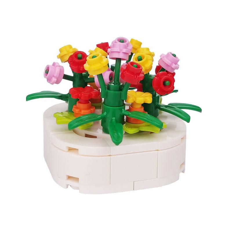 Garden Scene Building Block Parts, Compatible With Small Particle Flower Fields And Flower Beds, Botanical Garden Moc Set
