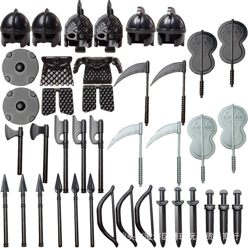 Compatible With Plastic Building Figures Accessories, Military Armor, Helmet Building Blocks, Weapon and Protective Equipment Sets