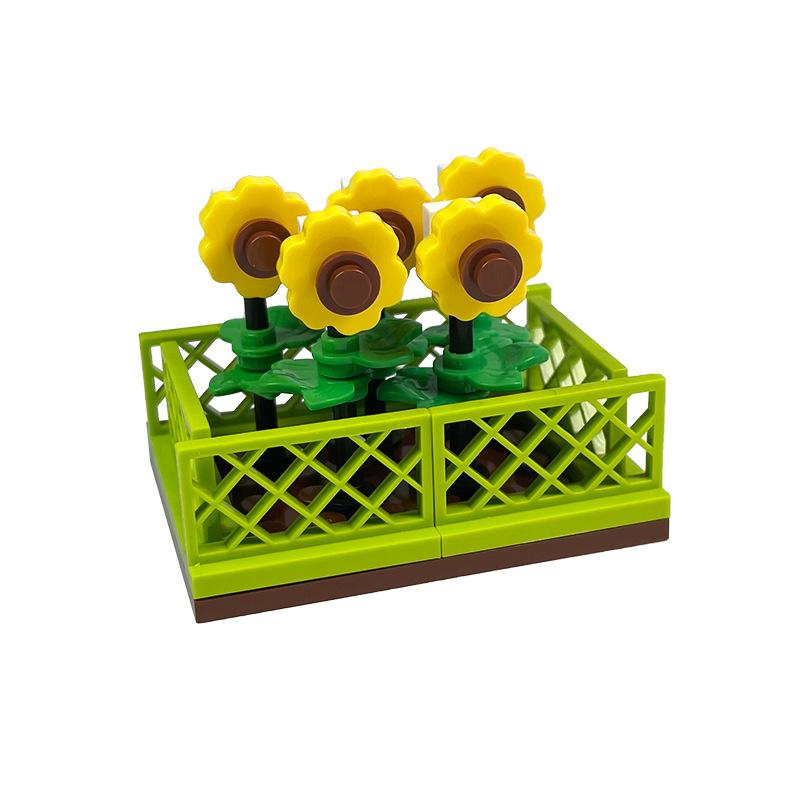 Garden Scene Building Block Parts, Compatible With Small Particle Flower Fields And Flower Beds, Botanical Garden Moc Set