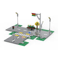 Moc Compatible Small-Particle Building Blocks, City Street Scene Building Block Set, Road Base Plate Street Scene Highway Plate Parts