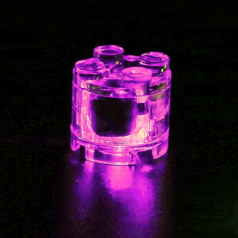 2*2 Circular Building Block Lamp, Compatible With Small Particle Building Block Parts, Led Light Multi-Color Flashing Toy Accessories