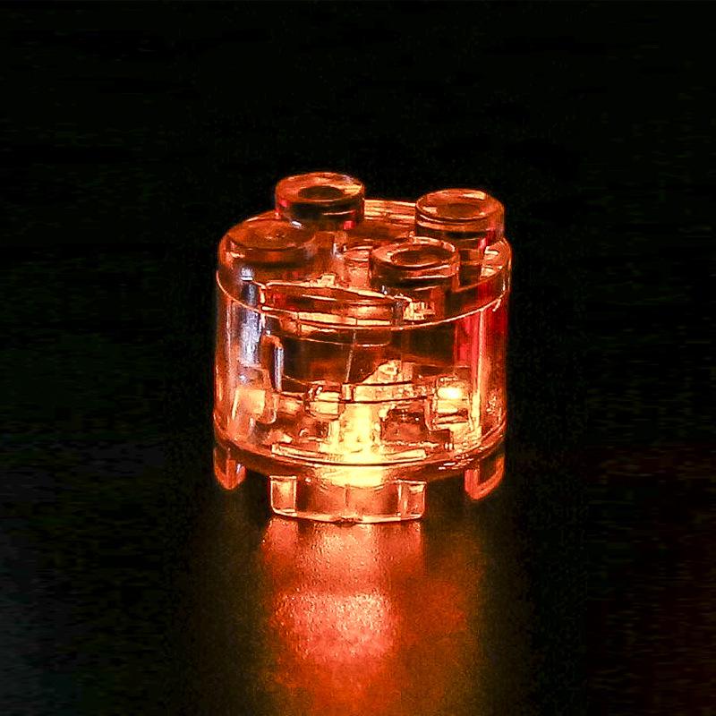 2*2 Circular Building Block Lamp, Compatible With Small Particle Building Block Parts, Led Light Multi-Color Flashing Toy Accessories