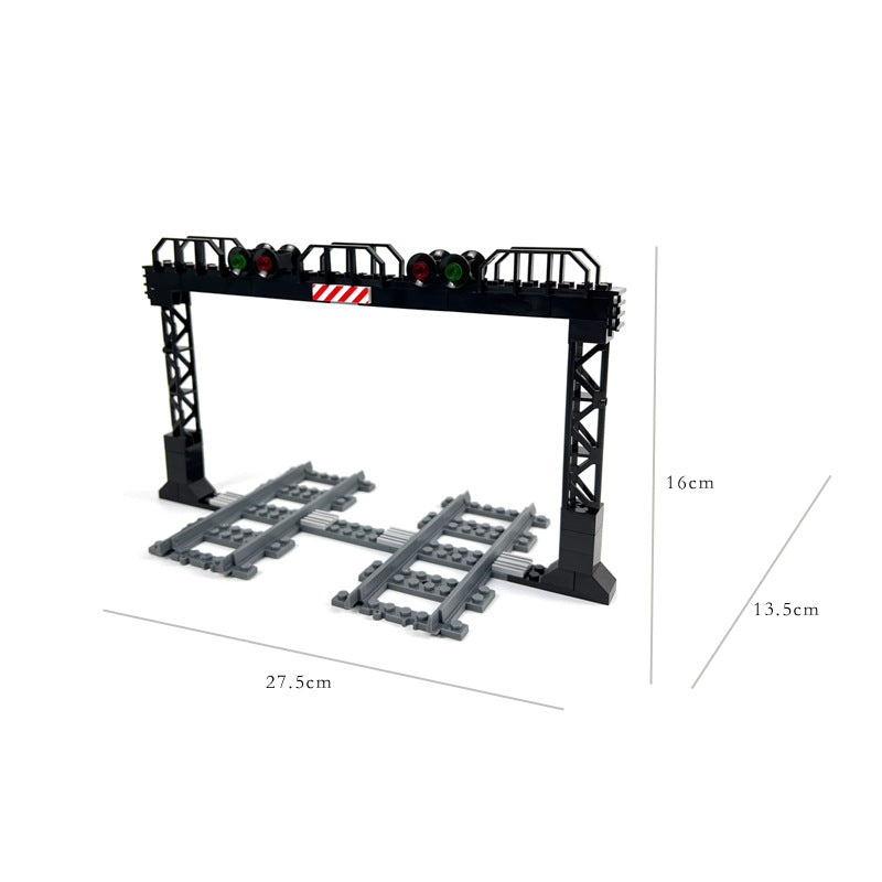 Train Track Scene, Small Particle Building Block Track Accessories, DIY Train Track Tunnel Waiting Shelter Set