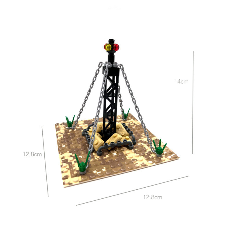 Desert Military Scene Set, Sentry Post Command Camp Scene Set, Diy Assembly Small Particle Building Block Moc Scene - SKU - OurGobricks
