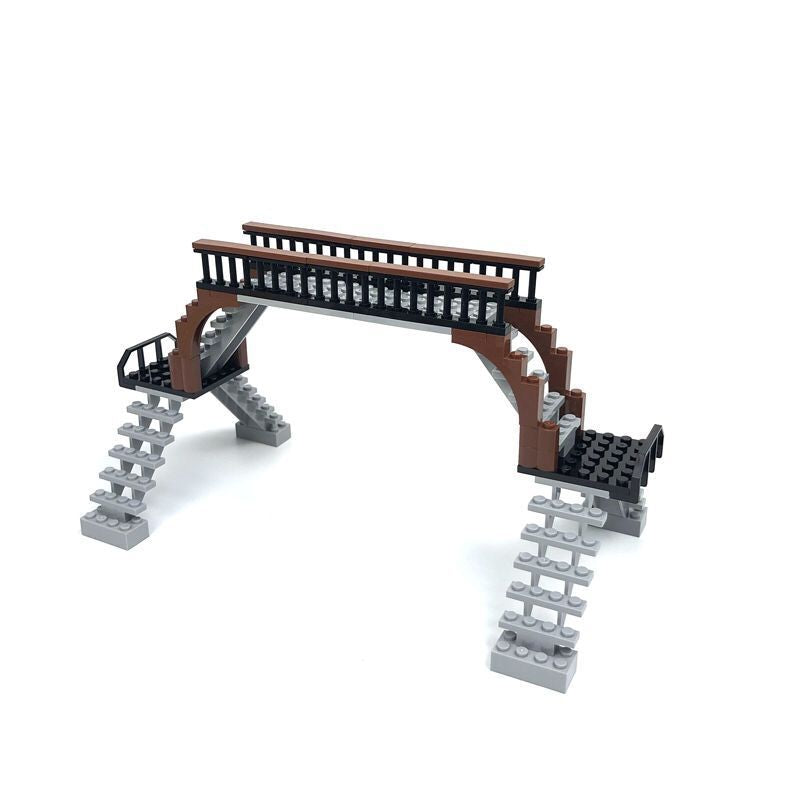 Train Track Scene, Small Particle Building Block Track Accessories, DIY Train Track Tunnel Waiting Shelter Set