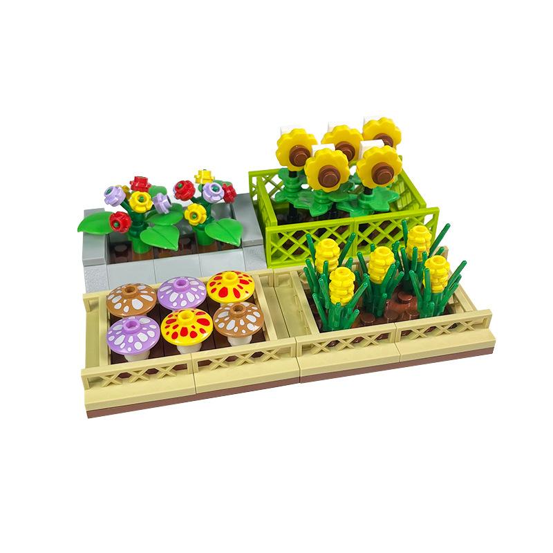 Garden Scene Building Block Parts, Compatible With Small Particle Flower Fields And Flower Beds, Botanical Garden Moc Set