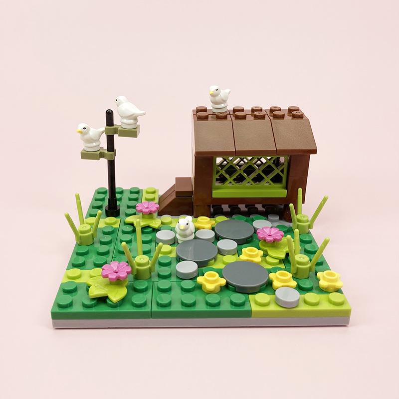 MOC Bauernhof-Szene-Bausteinset, Haus- und Gartenbausteine ¨C Montageteile