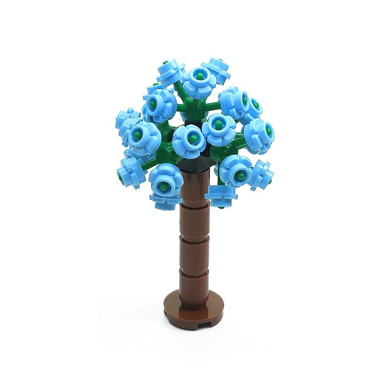 MOC Home Garden Scene Parts Set, Flower and Tree Plant Building Block Set, Wedding Courtyard Scene