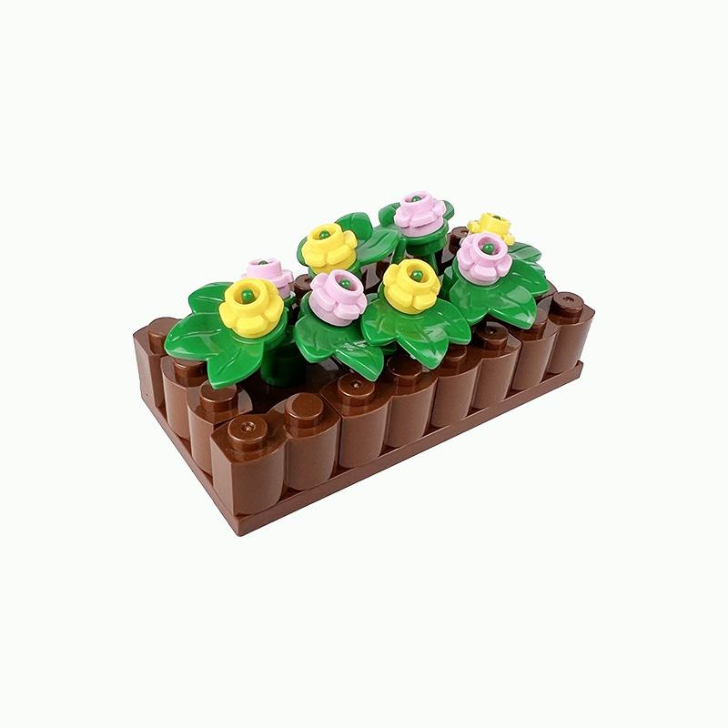 Garden Scene Building Block Parts, Compatible With Small Particle Flower Fields And Flower Beds, Botanical Garden Moc Set
