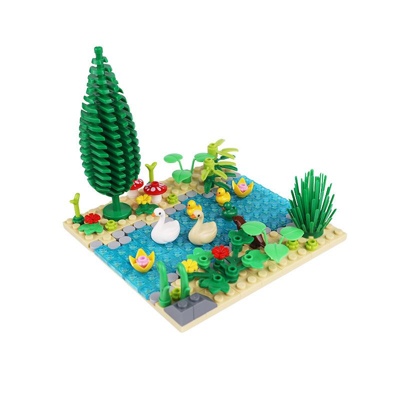 MOC Bauernhof-Szene-Bausteinset, Haus- und Gartenbausteine ¨C Montageteile