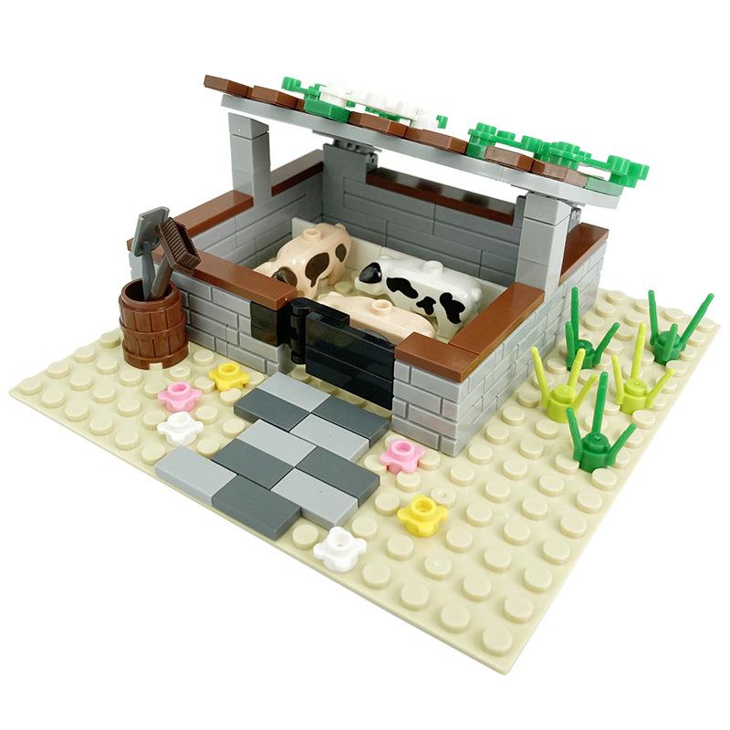 MOC Bauernhof-Szene-Bausteinset, Haus- und Gartenbausteine ¨C Montageteile