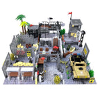 MOC Military Base Scene, Sentry Post and Shooting Range Set, DIY Assembled Small Particle Building Block Scene